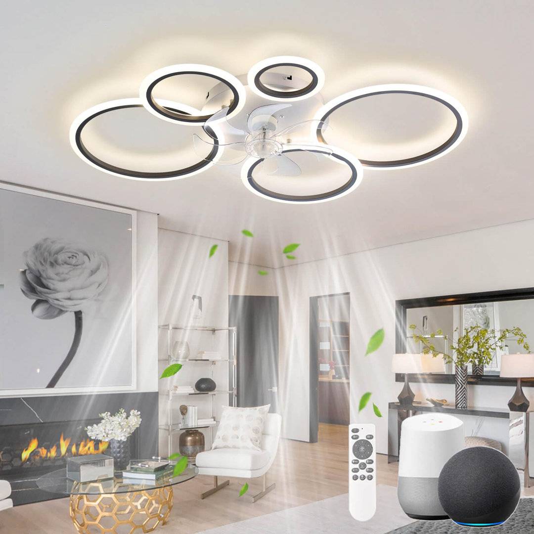 Metro Lane Ceiling Fan With Light Compatible Alexa Google Assistant