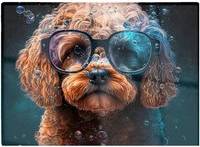 Warren Reed Cavapoo Dog Face Splashart Multi One Size Chopping Board 40cm