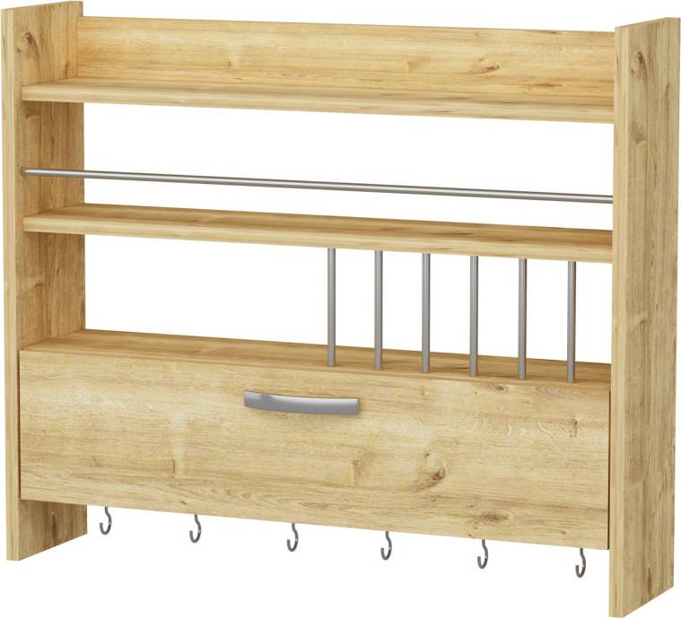 Ebern Designs Wall Mounted Required Spice Rack Natural