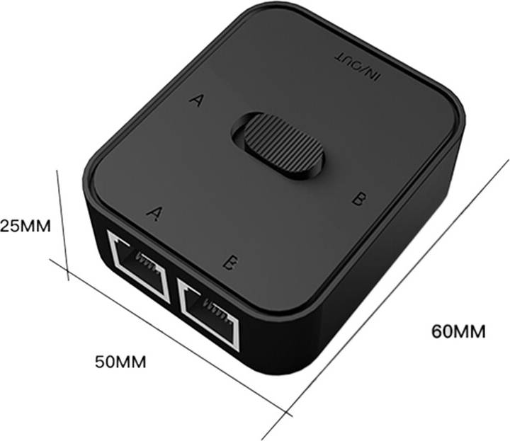 Tauoh 2 Port Gigabit Network Switch RJ45 Splitter
