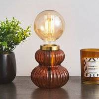 Dunelm Nolan Ribbed Base Orange Table Lamp