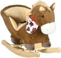 Homcom Plush Baby Rocking Chair with Safety Harness