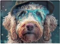 Warren Reed Labradoodle Dog Splashart Multi One Size Chopping Board