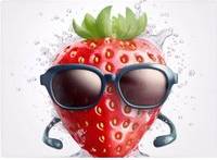 Warren Reed Strawberry In Glasses Multi One Size Chopping Board