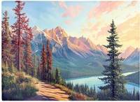 Warren Reed A Walk Through The Mountains Multi One Size Chopping Board