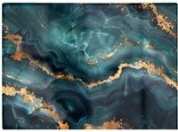 Warren Reed Blue Gold Marble Effect One Size Chopping Board