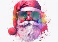 Warren Reed Splashart Santa In Glasses Multi One Size Chopping Board