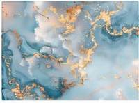 Warren Reed Blue Gold Marble Effect One Size Chopping Board