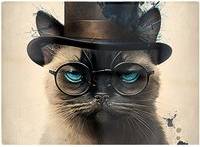 Warren Reed Siamese Cat Splashart Multi One Size Chopping Board