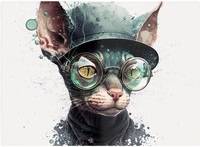 Warren Reed Cornish Rex Cat Splashart Multi One Size Chopping Board