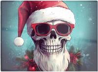 Warren Reed Santa Skull Splashart Multi One Size Chopping Board