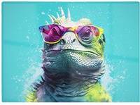 Warren Reed Inquisitive Splashart Iguana Multi Chopping Board