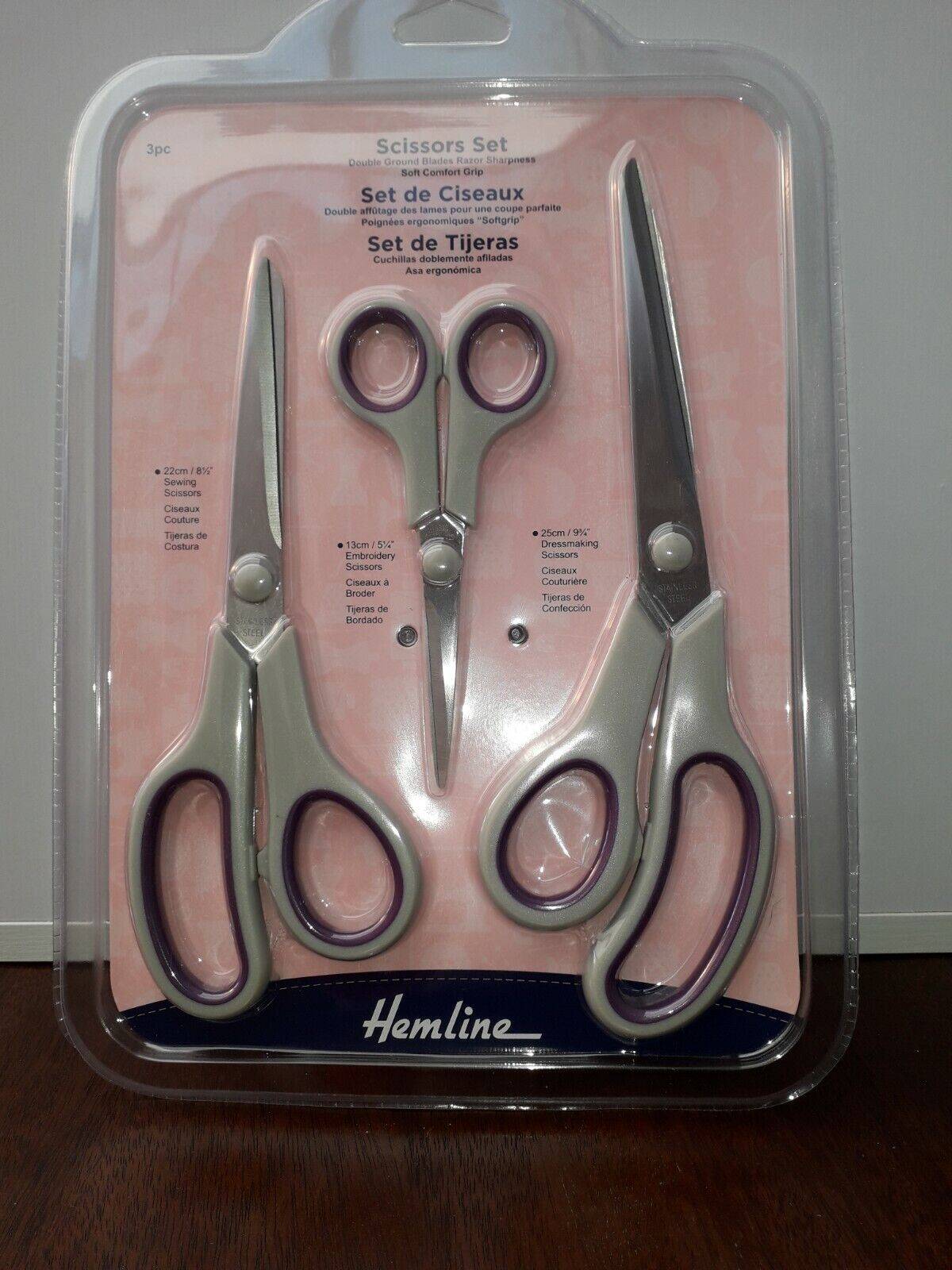 Hemline Three Piece Scissors Set