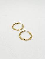 SVNX Twisted Hoops In Gold Pouch Included - Metallics