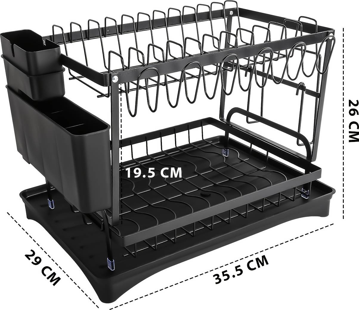 Temu 2-Tier Rack Plate Cup Drying Dish Drainer