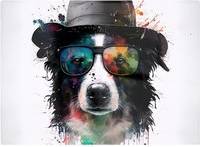 Warren Reed Border Collie Dog Multi One Size Chopping Board