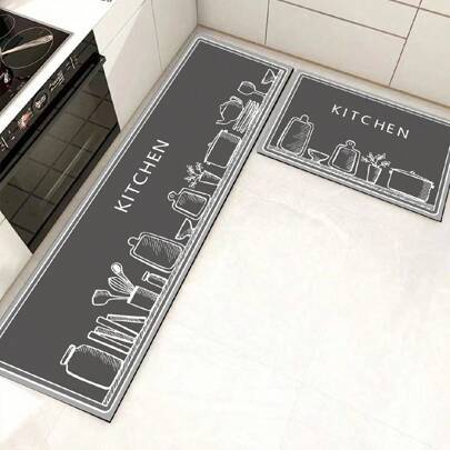 Shein Diatomite Kitchen Mat Simple Pattern Multicolour