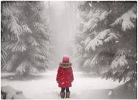 Warren Reed Little Girl In The Snow Red Chopping Board 40cm