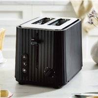 Dunelm Textured Ribbed Plastic 2-Slice Toaster Black