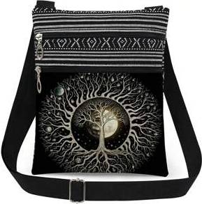 Shein Magic Tree Of Life Pattern Crossbody Bag - Abstract Sun Moon