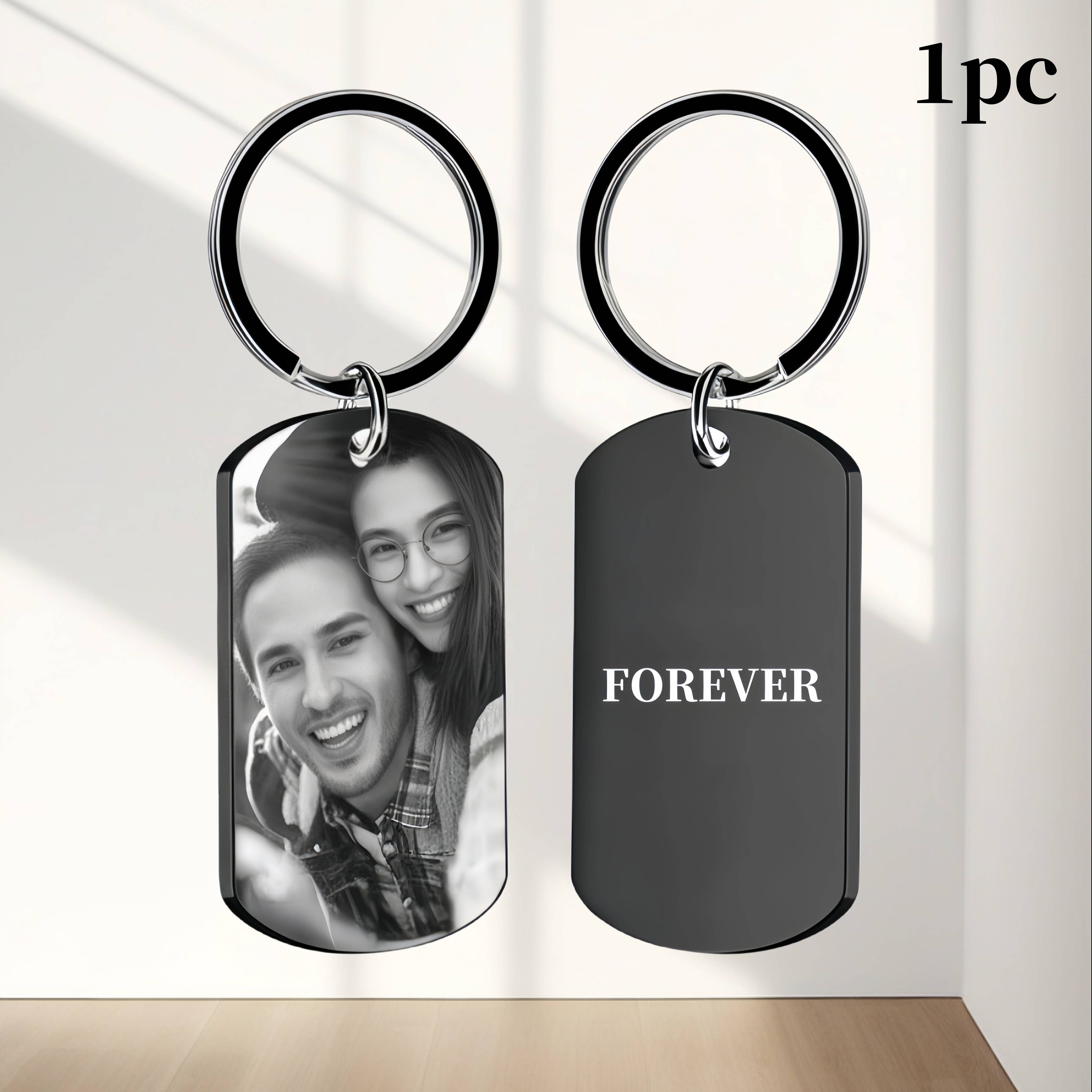 Temu Custom Keychain With Picture Laser Photo Text - For Men