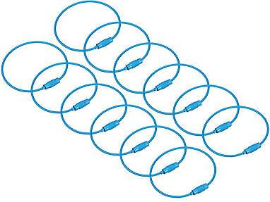 Uxcell Cable Key Rings 6-Inch Wire Keychain Twist Loops - Dark Blue