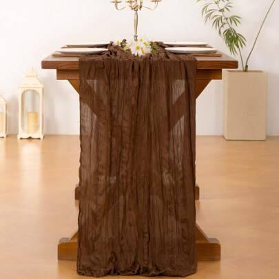 Shein Coffee Color Cable Knit Table Runner Tablecloth
