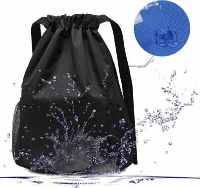 Shein Large Waterproof Drawstring Backpack With Wet Dry Separation - Lightweight