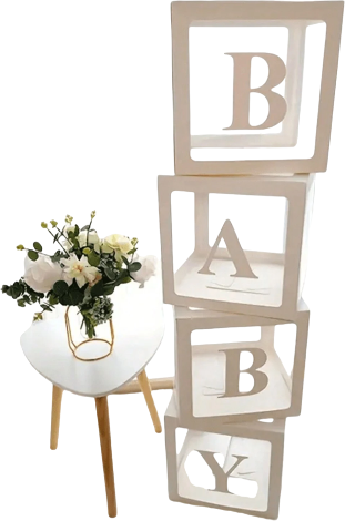 Shein Party Decorations Baby Letters Box White/Transparent