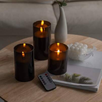 Shein Flameless Set With Remote LED Candle 3pcs