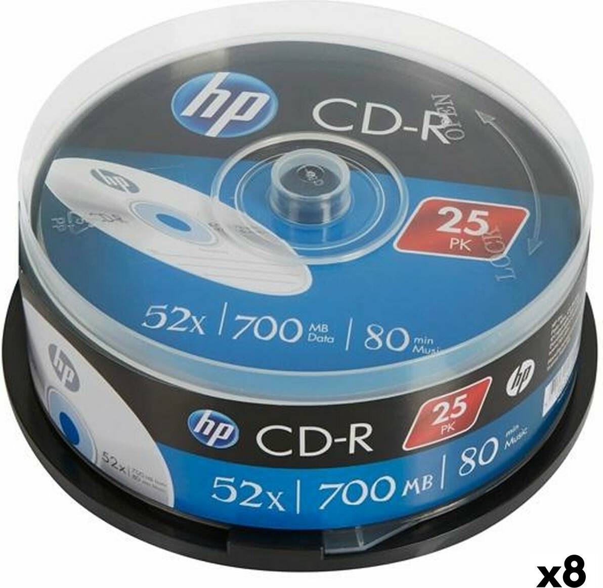 HP 700 MB CD-R 52x 8 Pack