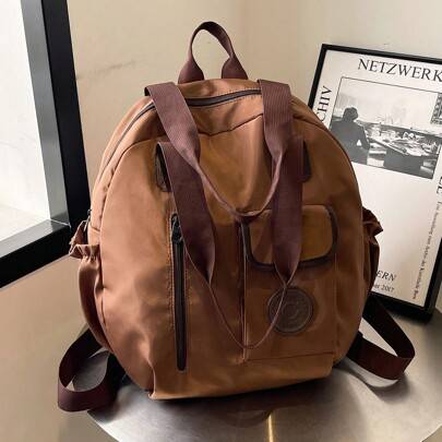 Shein Large Capacity Waterproof Backpack With Multiple Pockets - Ba