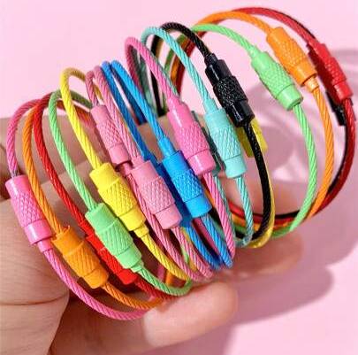 Shein Random Color Stainless Steel Key Chains Set - Color