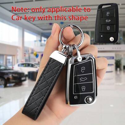 Shein TPU Soft Shell Car Key Case Embossed Leather Set - Please Check Key Shape D