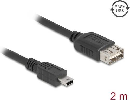 DeLock USB Kabel 2m Sort