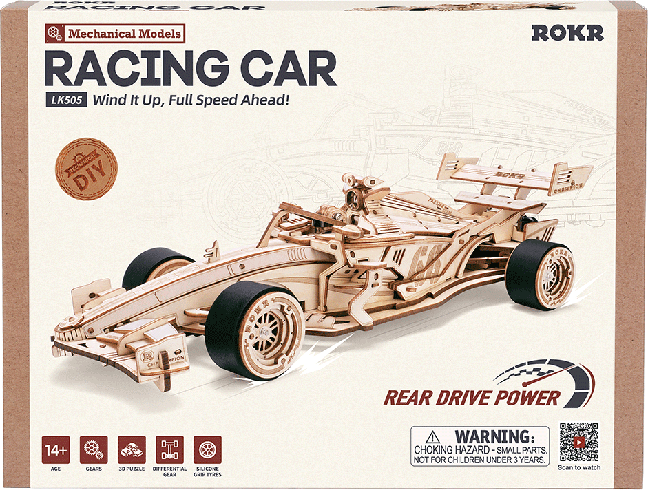 3d wooden puzzles Robotime ROKR 3D Wooden Puzzle 1 18 Scale Formula Racing Cars