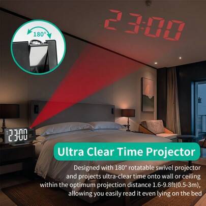 Projection alarm clock Shein Multifunctional Time Projection Lamp