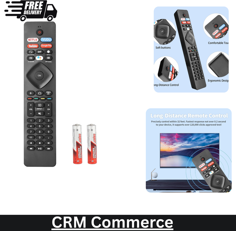 Philips Remote Control for Philips Android 4K Ultra HD Smart LED TV