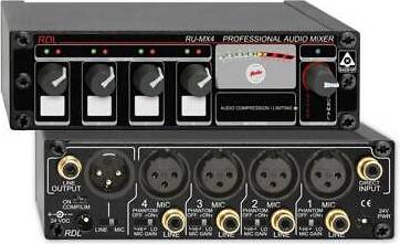 4 channel mixer RDL RU-MX4T 4-Channel Mic Line Mixer