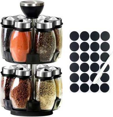 Spice jars Shein Revolving Spice Rack Organizer With 12 Jars