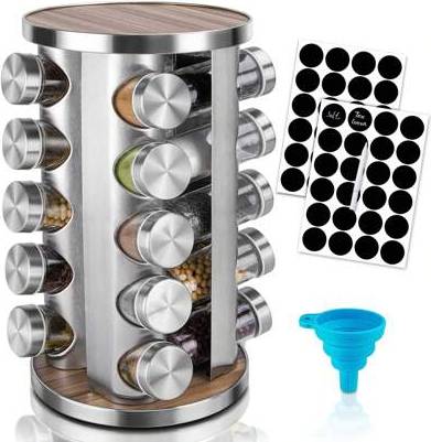 Spice jars Shein Rotating Spice Rack Organizer With Jars 20Pcs