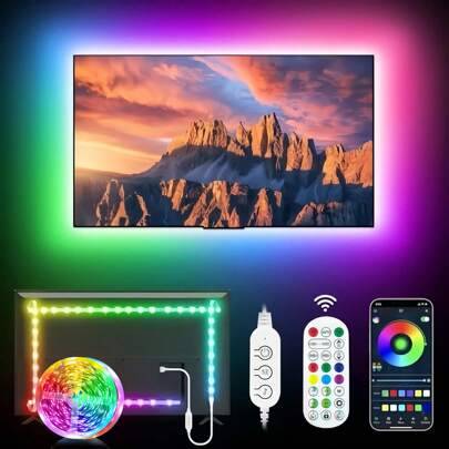 60 inch smart tv Shein 9.8ft Smart LED TV Backlighting With Remote Light Strip