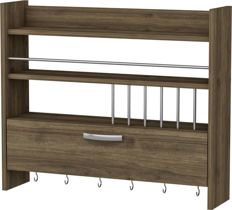 Ebern Designs Wall Mounted Required Spice Rack Brown