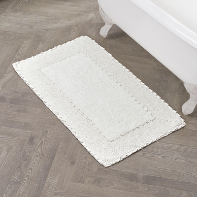 Laura Ashley Ruffle Border Pure Cotton Bath Rug 27 x 45