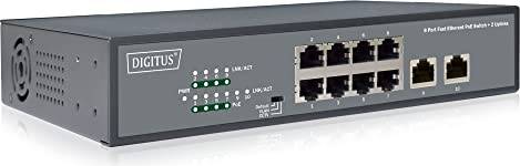 Poe switch 8 port Digitus Fast Ethernet PoE+ Network Switch 19 Inch 8 Port RJ45