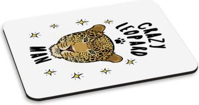 Gift Base Crazy Leopard Man PC Computer Mouse Pad
