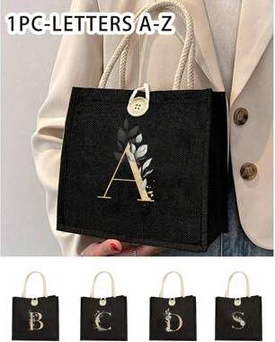 Shein Linen Floral Button Decorative Handbag - Multifunctional