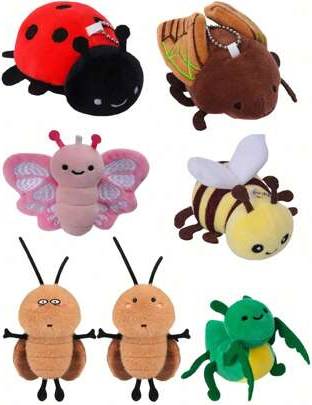 Shein Simulated Insect Series Plush Toys Mantis Bee Key Chain Backpack