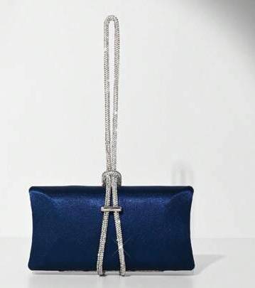 Shein Shiny Rhinestone Decor Box Clutch Purse - Formal