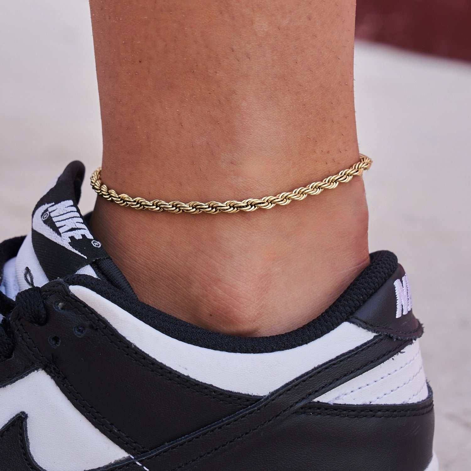 Rope chain 18k GLD Rope Anklet 18k - 4mm